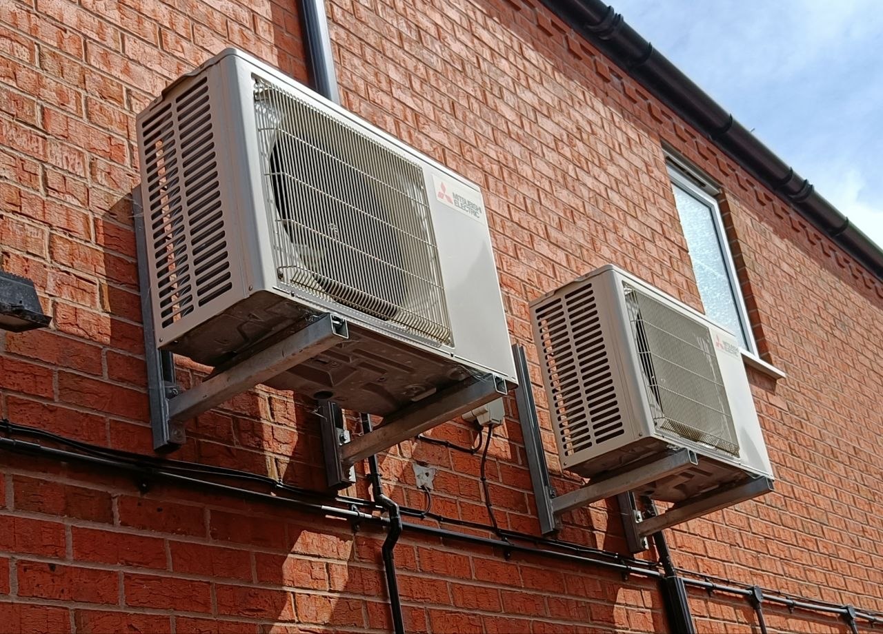Mitsubishi Electric A/C units on the wall