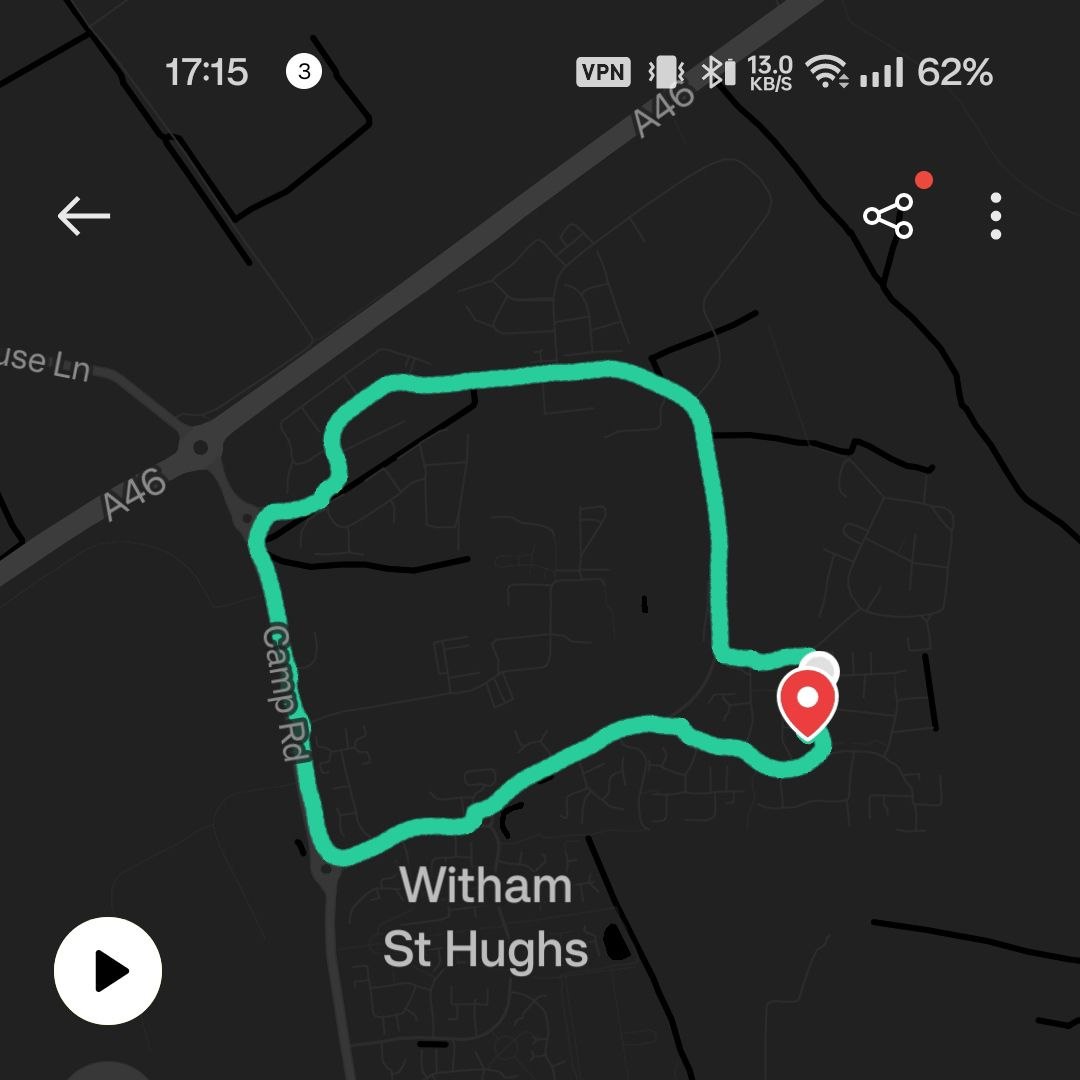Two mile loop around Witham St Hughs