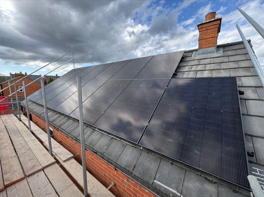 Solar PV panels being installed