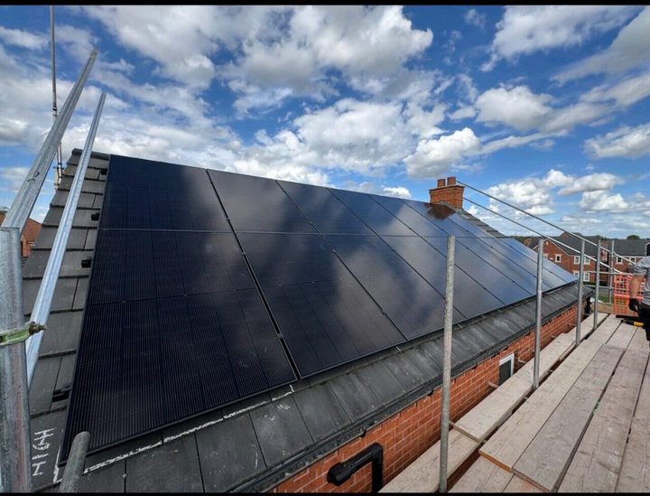 Solar PV panels on the roof
